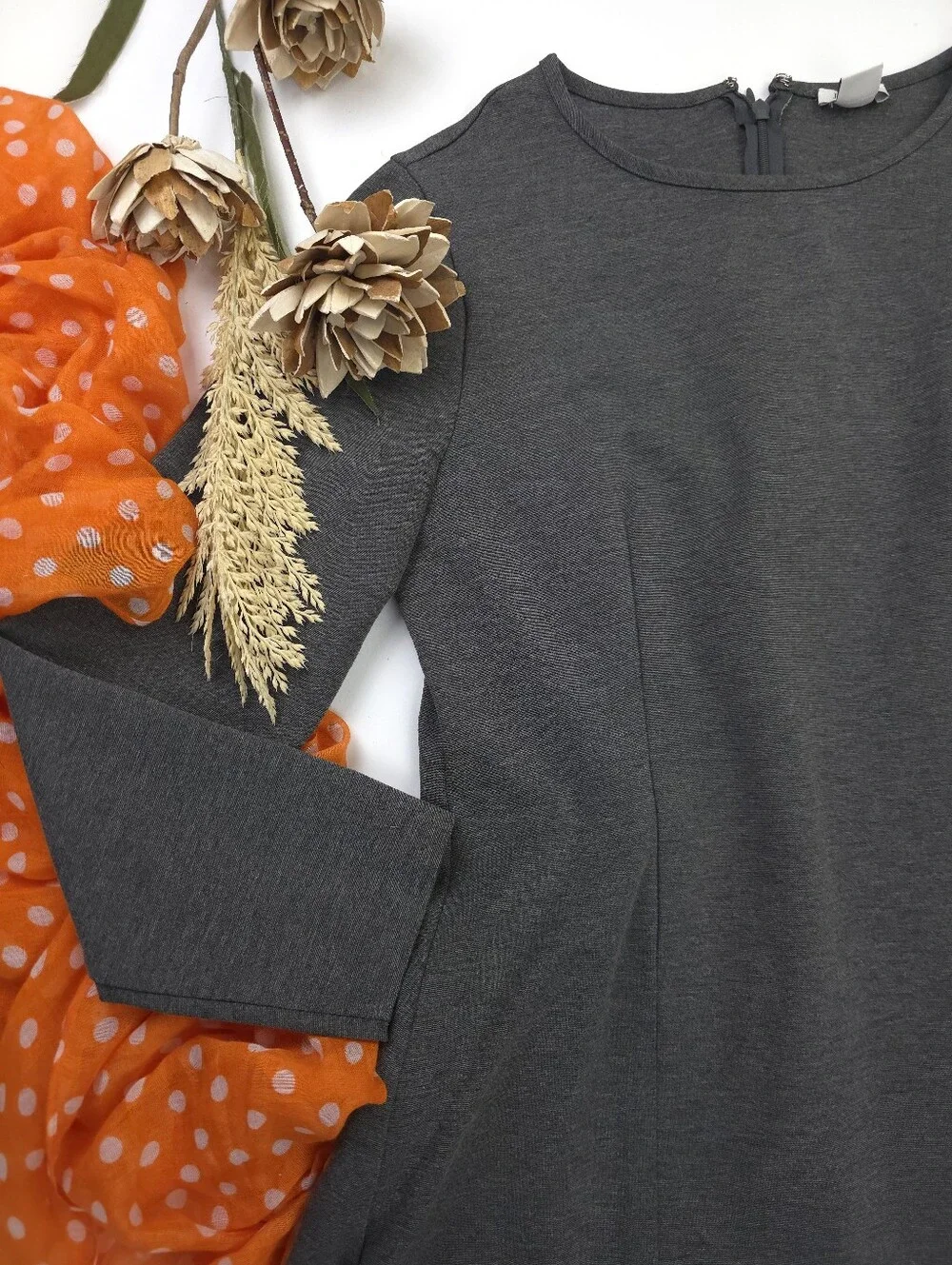 J.Crew Classic Long Sleeve Crewneck Women's Dress - Charcoal Gray Sz 10